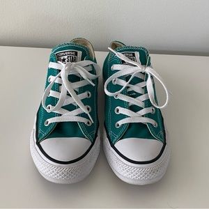 Dragon Scale Low Top Converse | Teal Sneakers | Size Women’s 6